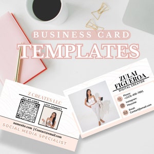 Diseño de plantilla de tarjeta de visita, código QR, descarga instantánea, plantilla de tarjeta de visita imprimible, tarjeta de llamada DIY, tarjeta editable, plantilla Canva