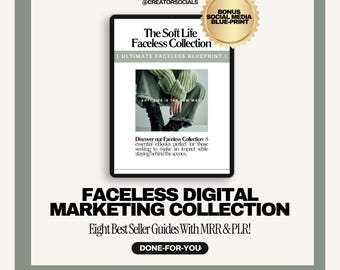 Faceless Digital Marketing Bundle | Passive Income | MRR & PLR | Social Media Marketing | YouTube, TikTok, Instagram Growth