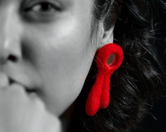 Red Mirror earing