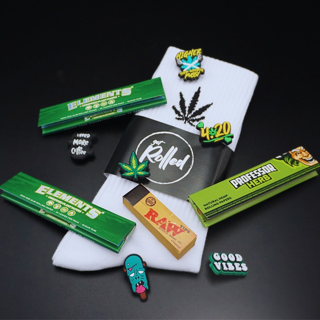 Socks 'n' Crocs Green Croc Charms 420 Jibbitz Novelty Socks Rolling