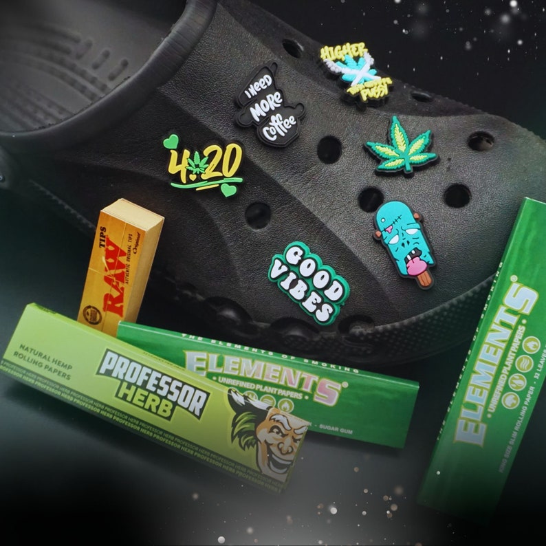 Socks 'n' Crocs Green Croc Charms 420 Jibbitz Novelty Socks Rolling