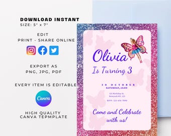 Invito di compleanno Barbie - Festa del trucco per bambine, giornata alla spa (modello CANVA)