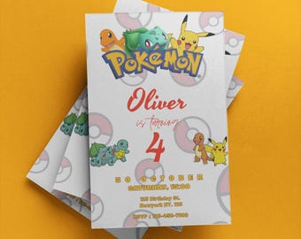 Invito di compleanno Pokemon / Download istantaneo / Invito modificabile per bambini / Invito digitale / Invito stampabile / Pokemon Evite