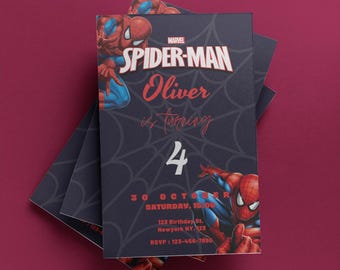 Spiderman Birthday Invitation | Editable Superhero Party Invite (Digital)