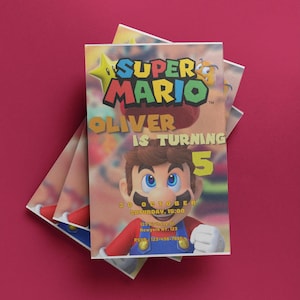 マリオ招待、スーパーマリオ誕生日、スーパーマリオ招待状、マリオブラザーズインスタント編集可能な男の子マリオブラザーズ誕生日招待スーパーマリオワールド