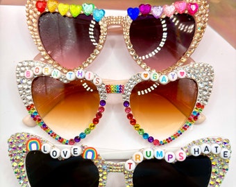 Gafas de sol Pride con diseño de ARCO IRIS PERSONALIZABLES