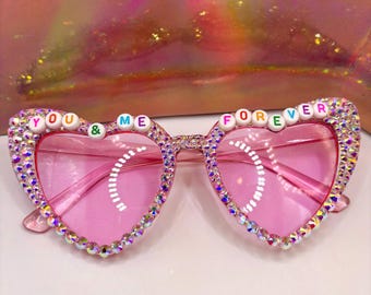 Jonas Brothers Herz Sonnenbrille - Pink Irisierender Edelstein, Hometown Tour