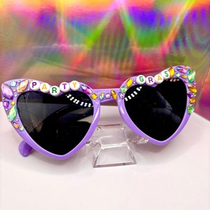 Purple Mardi Gras Sunglasses Earrings main image 1