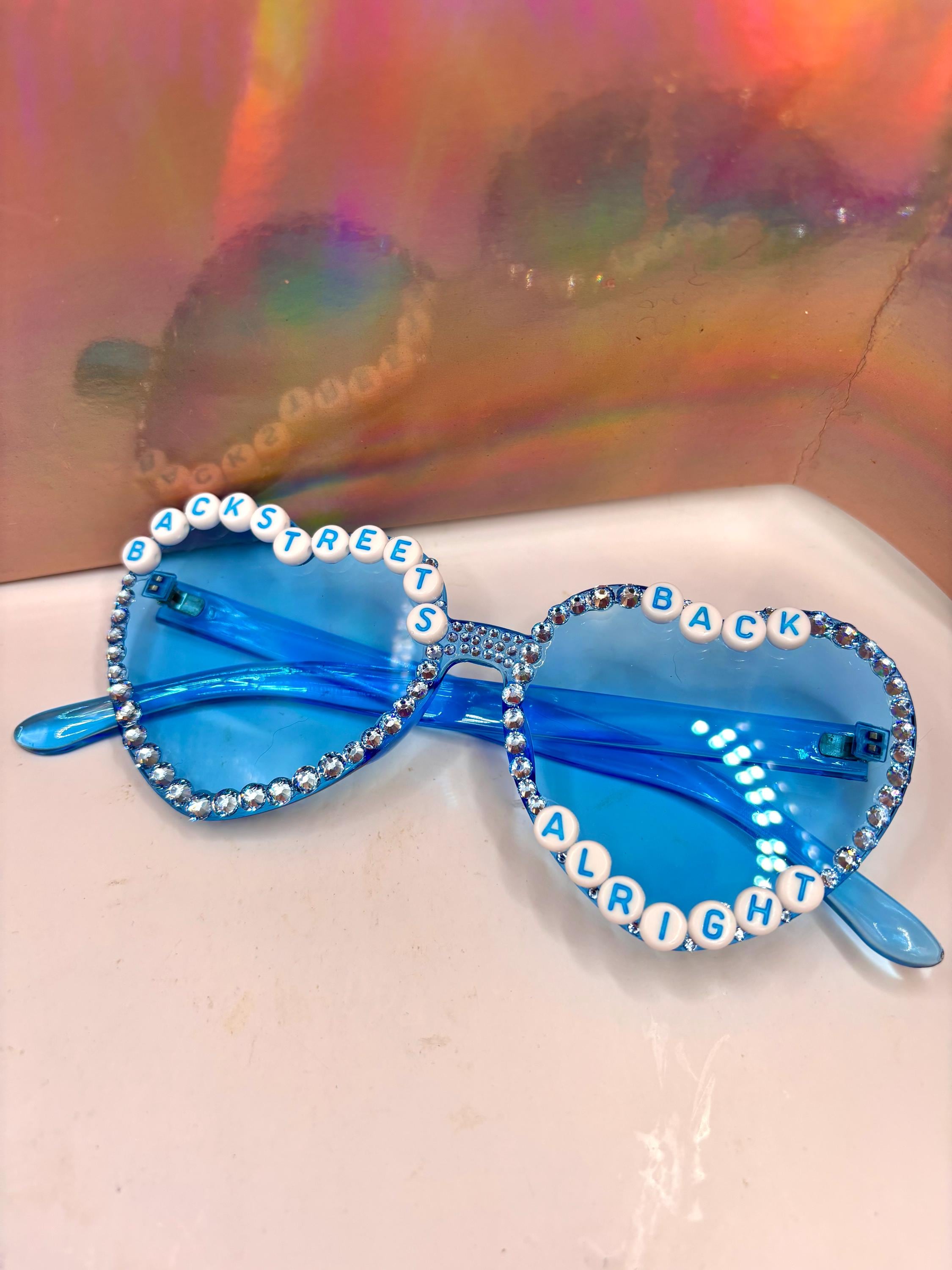 Backstreet Boys Bling Heart Sunglasses Crystal Sphere Tour Custom Quit Playing Customizable Bedazzled Heart Sunglasses – Backstreet Boys  main image 2