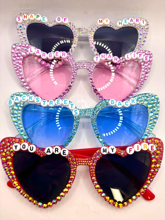 Backstreet Boys Bling Heart Sunglasses Crystal Sphere Tour Custom You Are Fire Handmade | Accessories | Backstreet Boys Bling Heart  main image 3