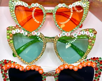 Verzauberte Herz-Sonnenbrille, St. Patrick's Day Accessoire