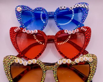 Customizable Sports Bedazzled Glasses - NFL/MLB/NCAA & More!