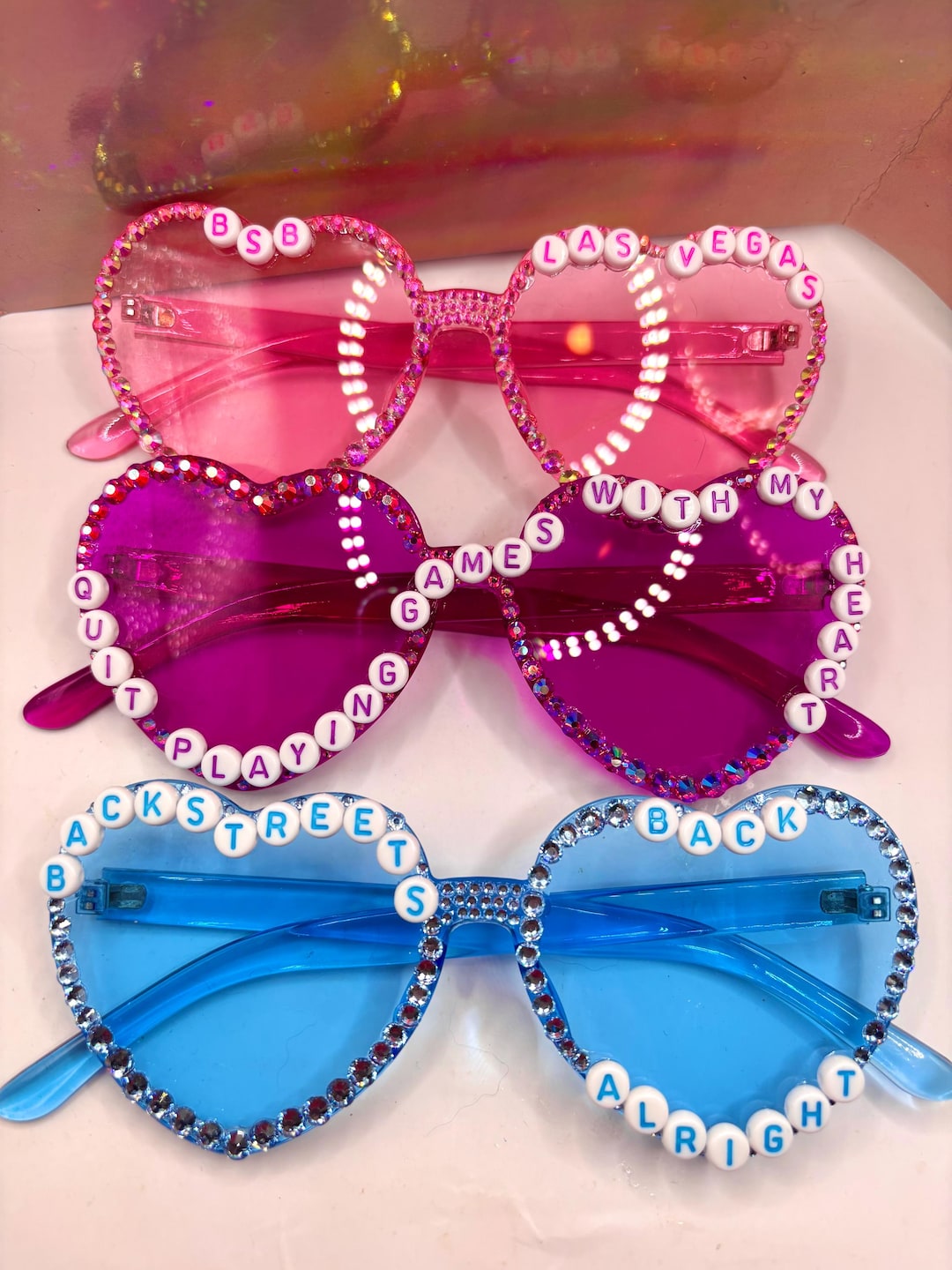 Customizable Bedazzled Heart Sunglasses – Backstreet Boys  display picture 2