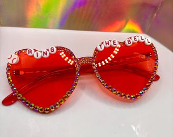 Phillies Sunglasses - Heart Shaped, Rhinestone MLB Glasses