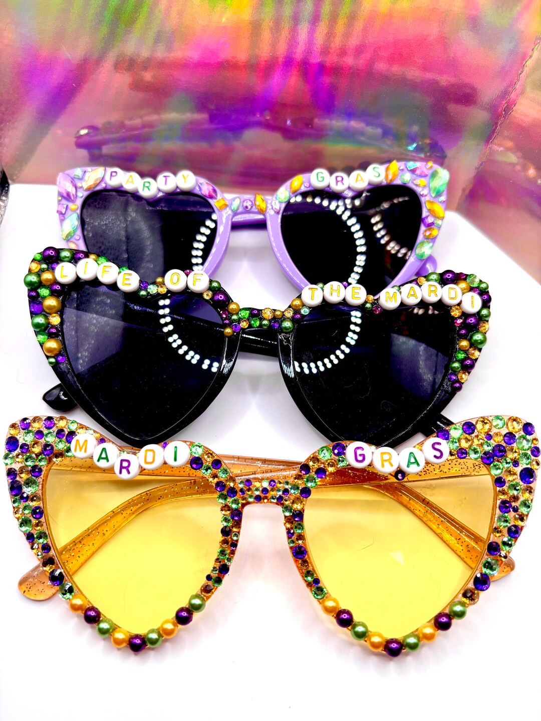 mardi gras glasses