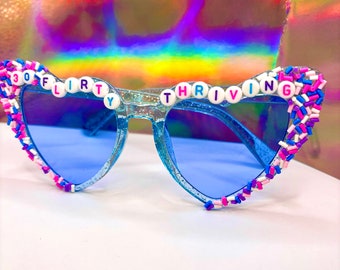 BEDAZZLED BIRTHDAY GLASSES - 30 Flirty and Thriving