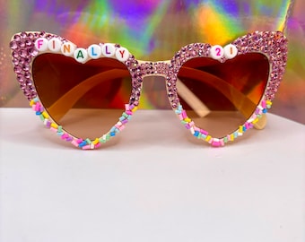 BEDAZZLED BIRTHDAY GLASSES - Finally 21