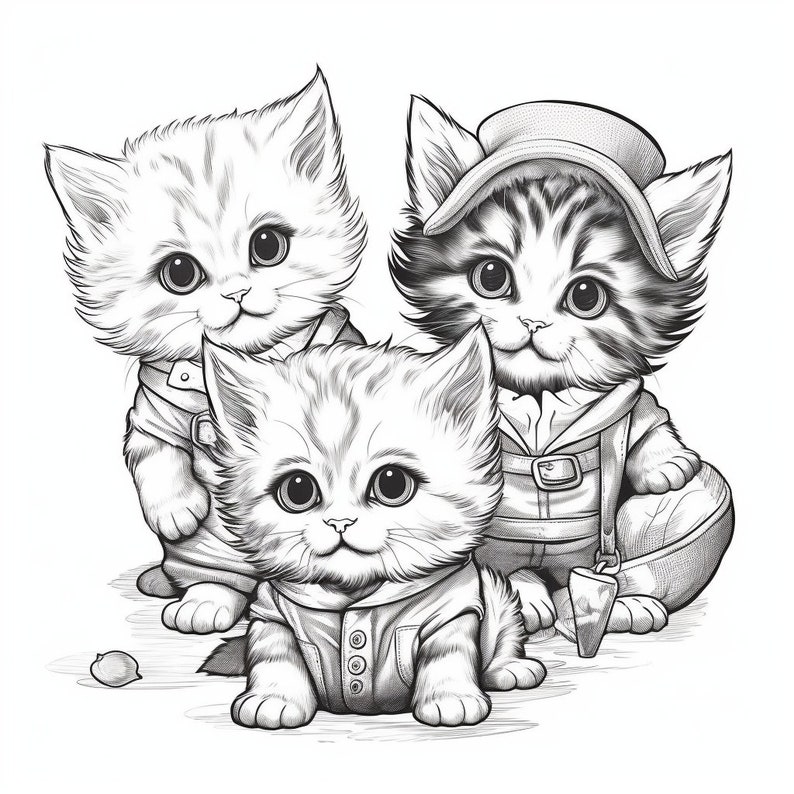 10 Cute Kitten Colouring Pagesprintable PDF Instant Etsy Canada
