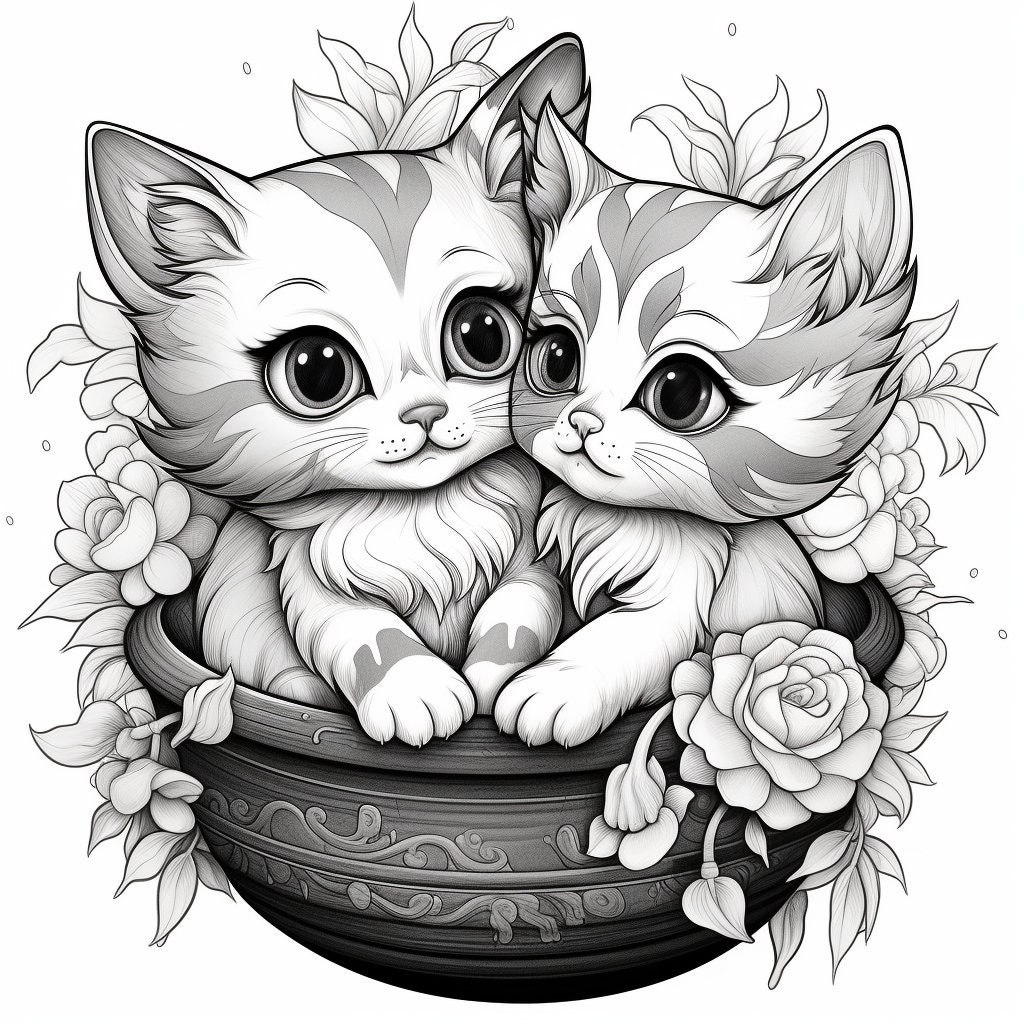 10 Cute Kitten Colouring Pagesprintable PDF Instant Etsy Canada 10 Cute Kitten Colouring Pagesprintable PDF Instant Etsy Canada