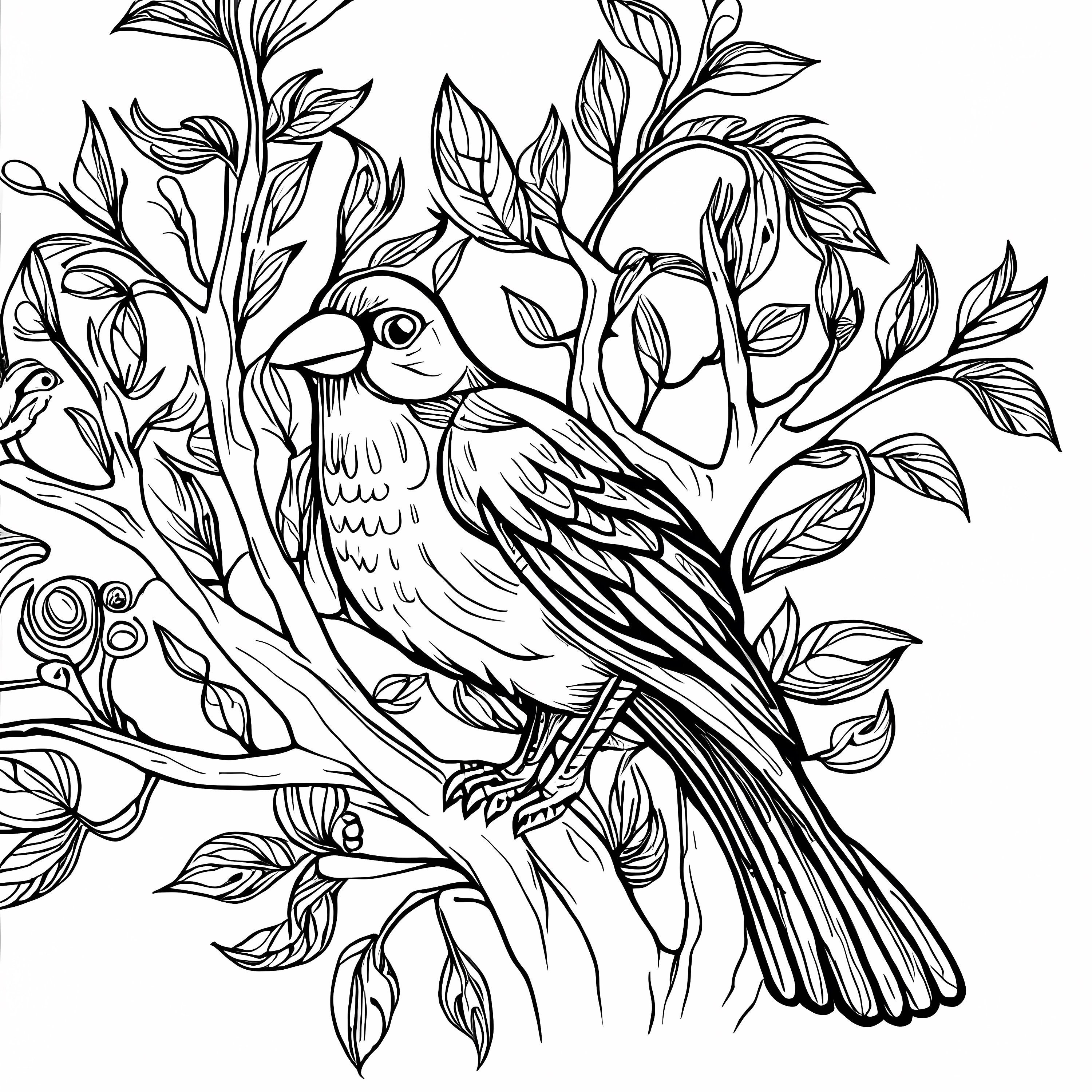 Cute Birds Coloring Page for Kids Graphic by MyCreativeLife