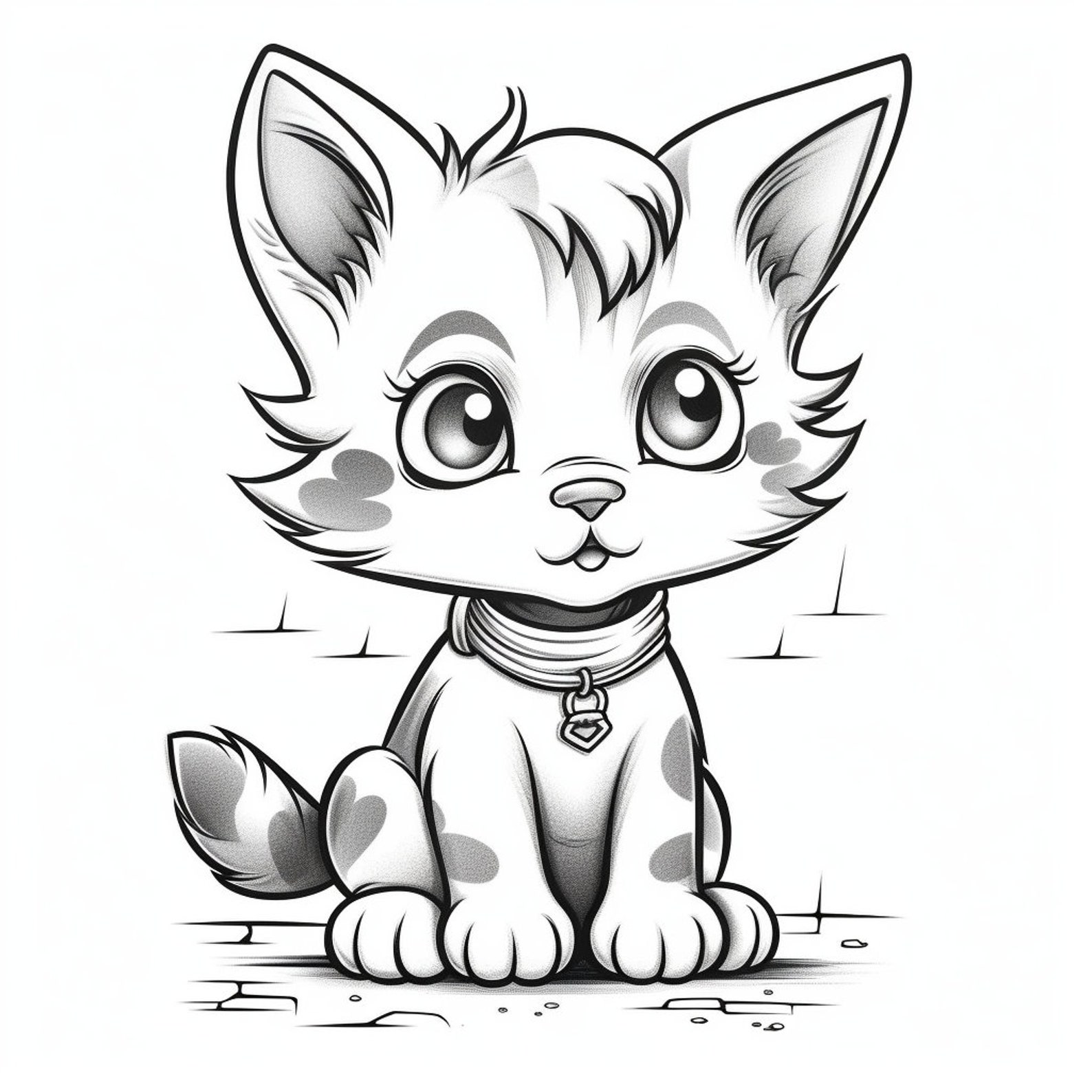 10 Cute Kitten Colouring Pages,printable PDF, Instant Download,coloring