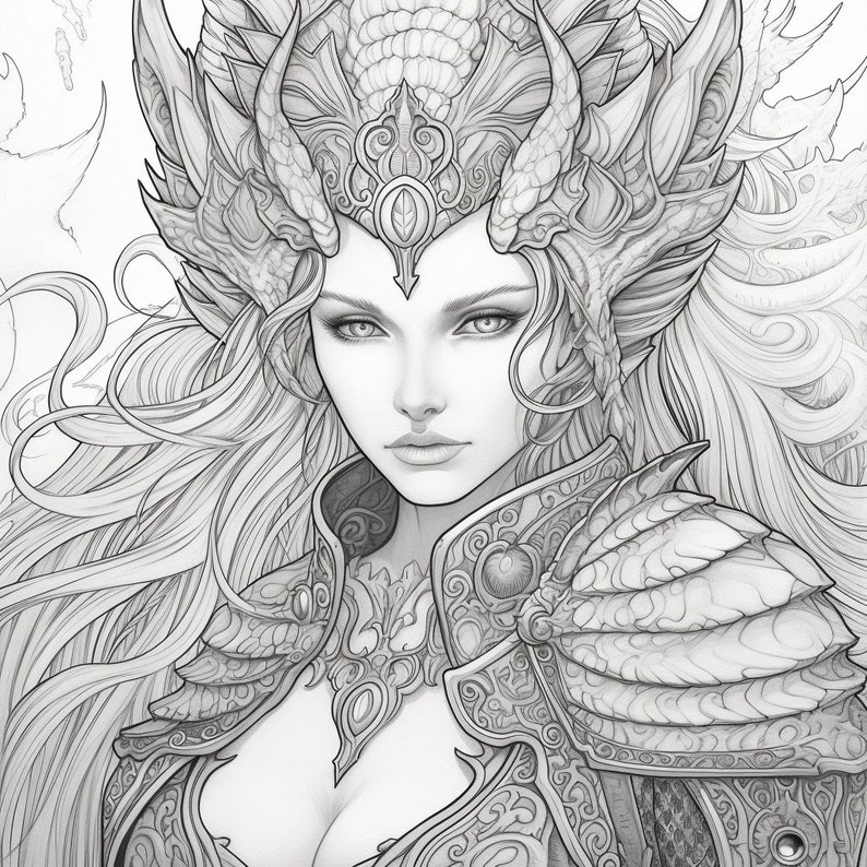 10 Dragon Princess Coloring Pages - Il 794xN.4874953058 Bakb 