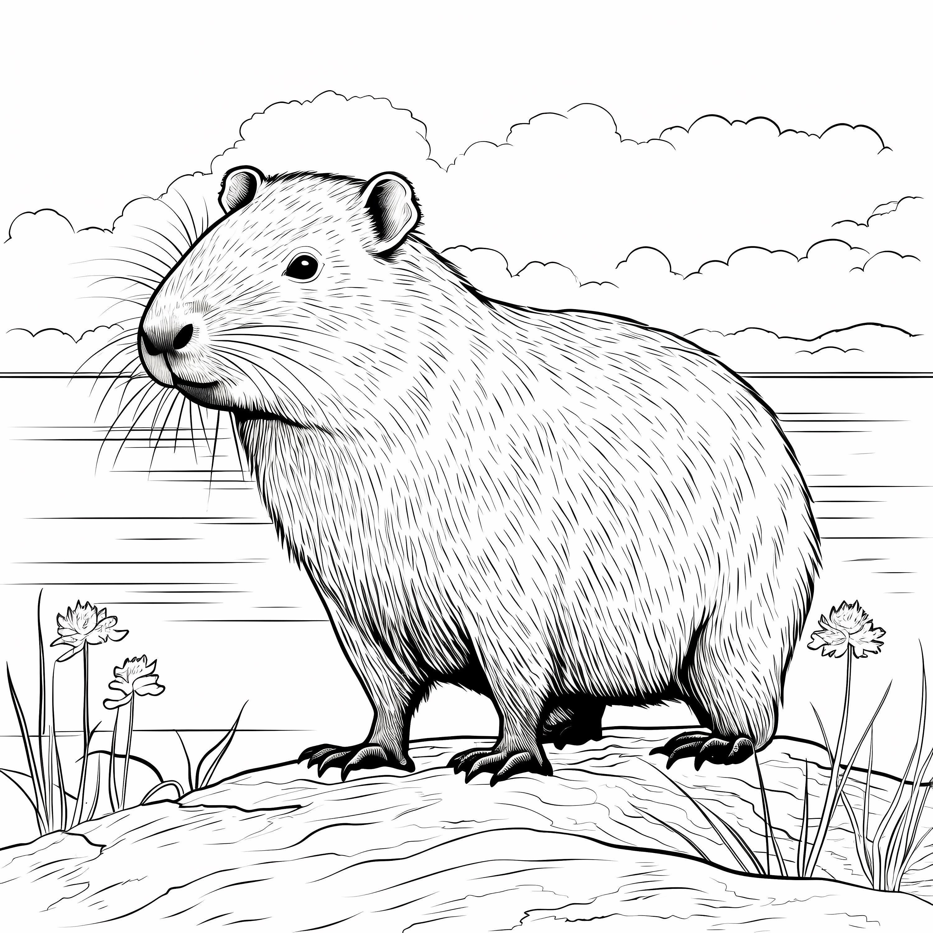 Pin by Gina on coloring  Capybara, Animal coloring pages, Adult coloring