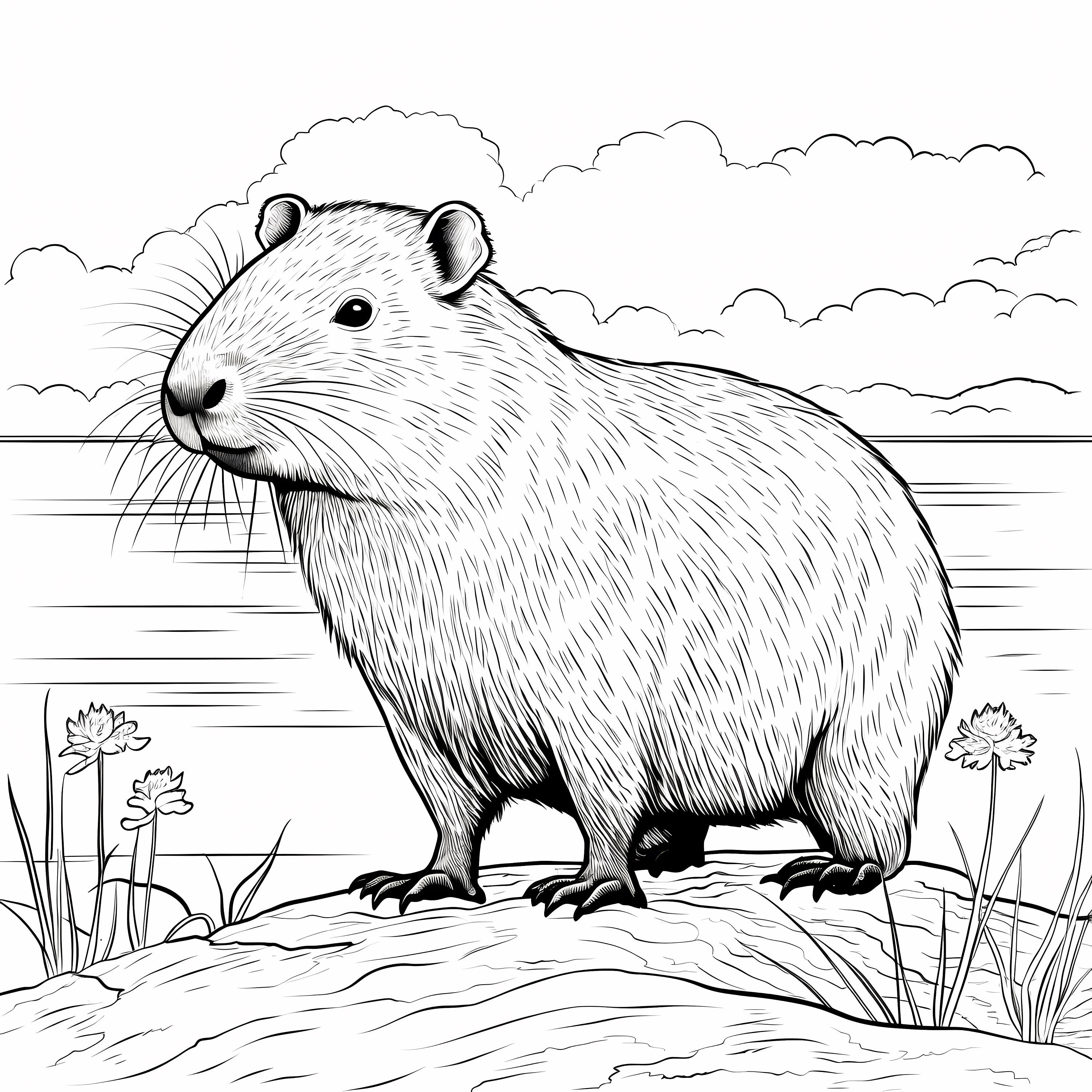 Capybara Coloring Pages Mindful Colouring Sheets Mindfulness Activities 