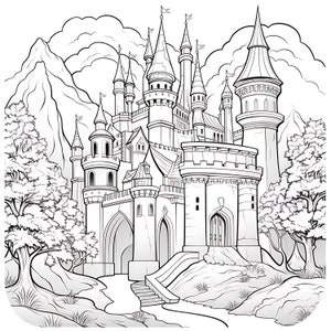 Castle Coloring Pages,10x Artwork of Castles,coloring,instant Download ...