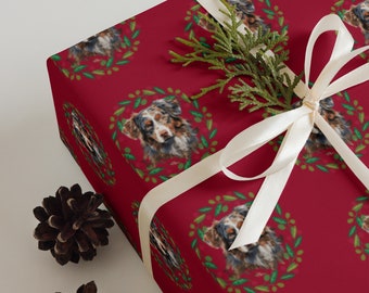 Carta da regalo rossa per pastore australiano - Confezione regalo a tema cane per tutte le occasioni