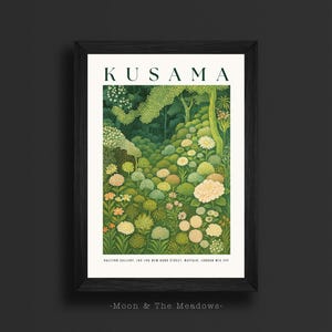 Poster di Yayoi Kusama - Stampa artistica da parete tropicale, decorazione astratta della natura, stampa artistica da parete ispirata a Kusama, decorazione botanica da parete per la casa, arte boho