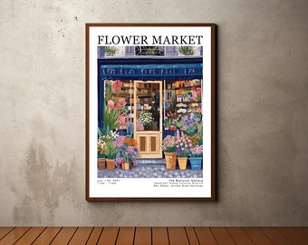 Flower Market Poster, Flower Market Print, Botanical Wall Art, Exhibition Posters Prints, Henri Matisse, Vintage Flowers, Floral Painting