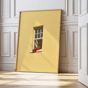 Minimalist Self-care Good Vibe Print: Yellow & Red Abstract Wall Art