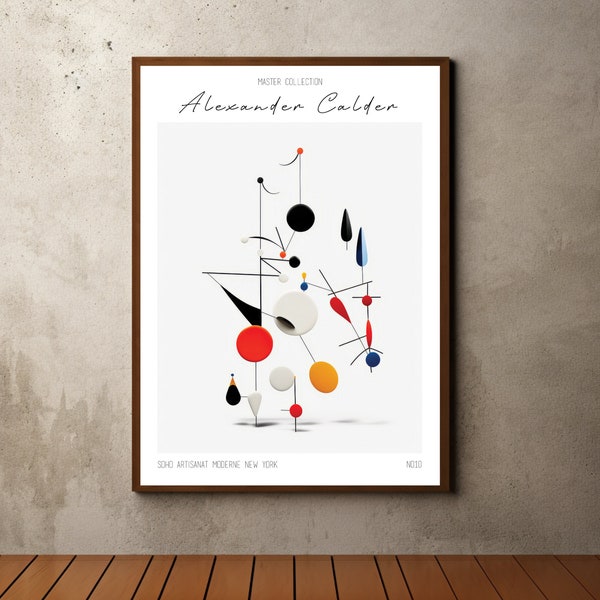 Alexander Calder Inspired, Print, Alexander Calder Poster, Kinetic Mobile, Exhibition Poster, Wall Art Decor, Abstract Modern Art Poster