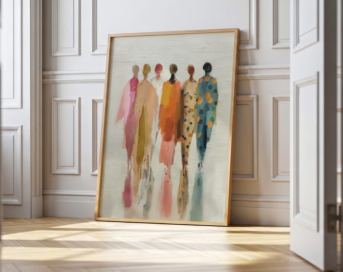 Abstract Fashion Illustration Art Print – Modern Figurative Silhouette Wall Decor