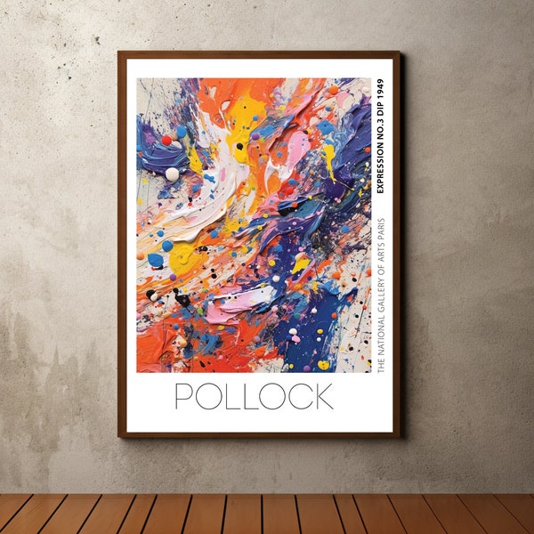 Jackson Pollock Inspired Print, Pollock Inspired Poster, Modern Abstract Wall Art, Minimal Modern Art Print, Printable Art, Art Poster Print