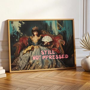 Modern Feminist Wall Art Print - Female Women Art, Graffiti, Bold Girl Power Statement, Maximalist Royal Portrait Pop Art Decor, Pink Art