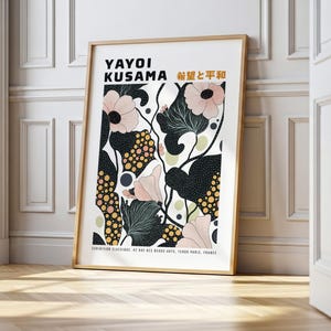 Yayoi Kusama Inspired Art Print: Japanese Botanical Wall Decor