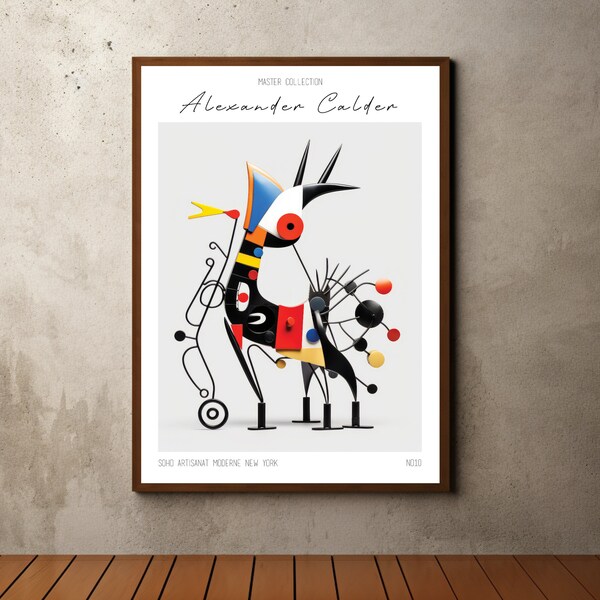 Alexander Calder Inspired, Print, Alexander Calder Poster, Kinetic Mobile, Exhibition Poster, Wall Art Decor, Abstract Modern Art Poster