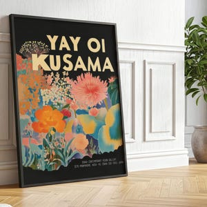 Yayoi Kusama Inspired Art Print: Japanese Botanical Gallery Wall Decor
