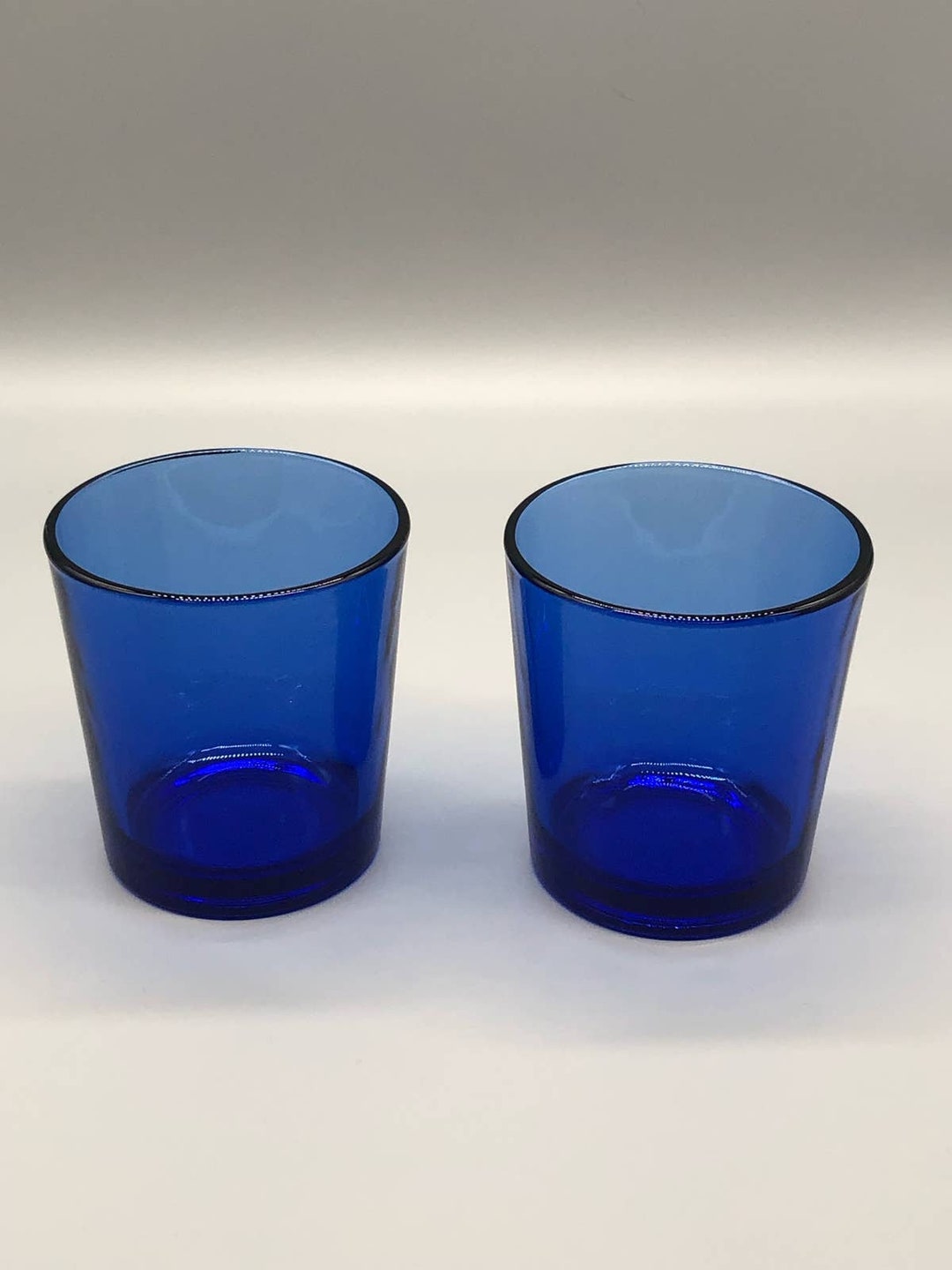 Libbey Flare Cobalt Blue Double Old Fashion Glasses 2 Piece Etsy