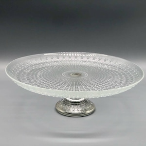 Vintage Mikasa Symphony Walther Crystal 9&quot; Cake Stand