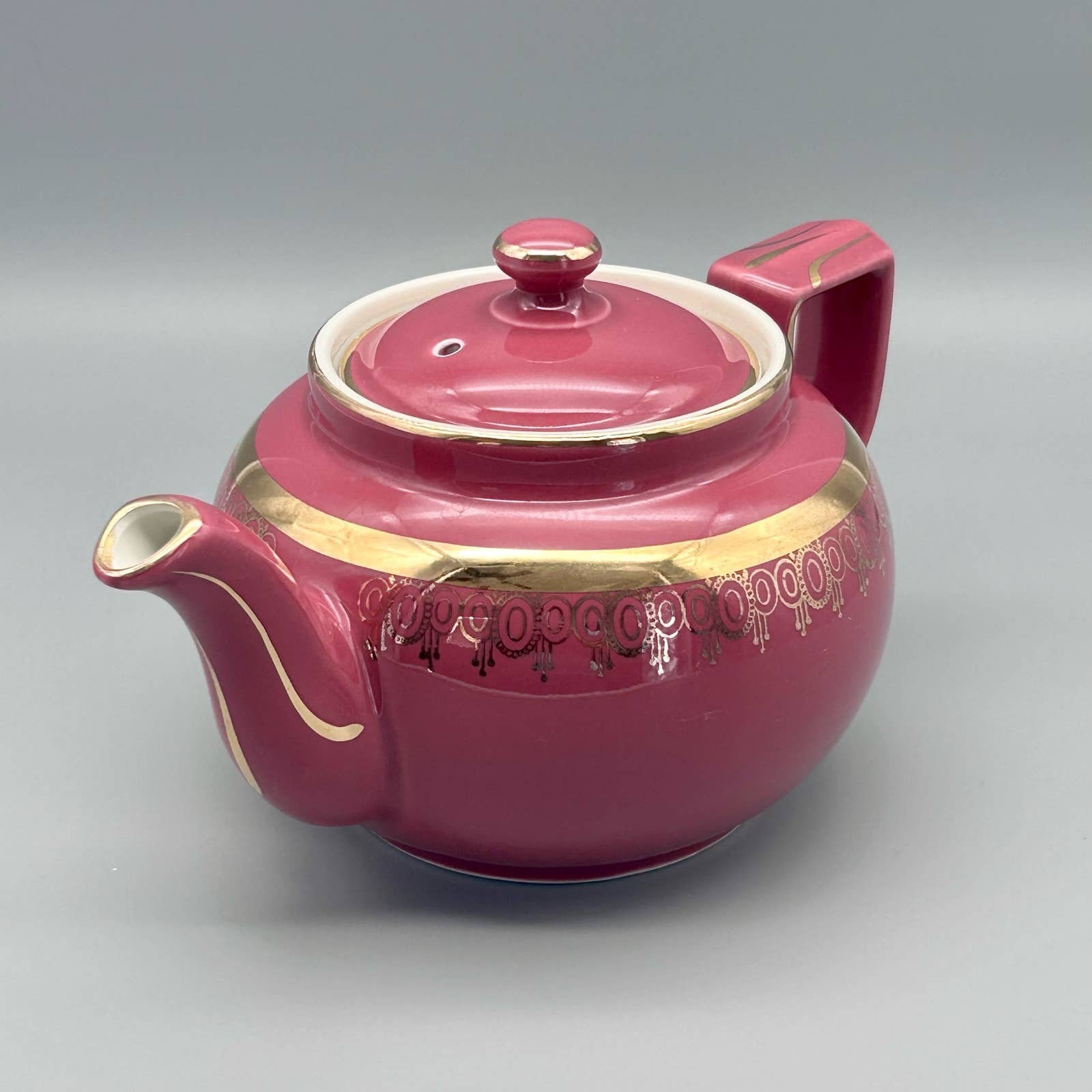 Vintage Hall Teapot in the Boston Shape Maroon 8 Cup Etsy
