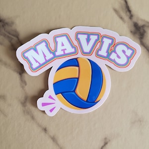 Personalize name Volleyball waterproof sticker  volleyball team gift volleyball graduation party volleyball with name volleyball player gift
