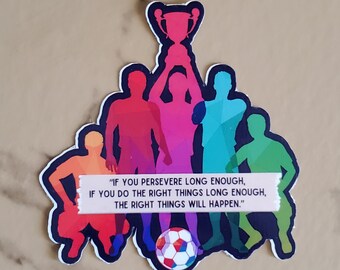 Pegatina de jugador de fútbol para vaso, pegatina de equipo de fútbol para niño, pegatina de portero, regalo de equipo de fútbol, pegatina de atleta, afirmación positiva para el deporte