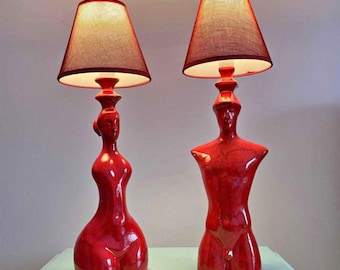 Handmade human shape Table Lamp | table lamp customizable | Home decoration | pottery