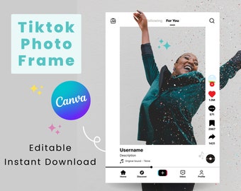 TikTok Photo Booth Frame | TikTok Prop White Frame | 24x36" | Photo Prop Frame | Personalized Selfie Frame | Editable in Canva
