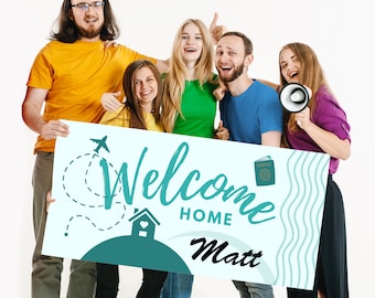 Welcome Home Banner Airport | 48x28in Size | 3 Color Options | Homecoming Decor | Instant Download | Digital Download