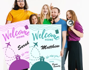Welcome Home Banner Airport | 24x36in Size | 3 Color Options | Homecoming Decor | Instant Download | Digital Download