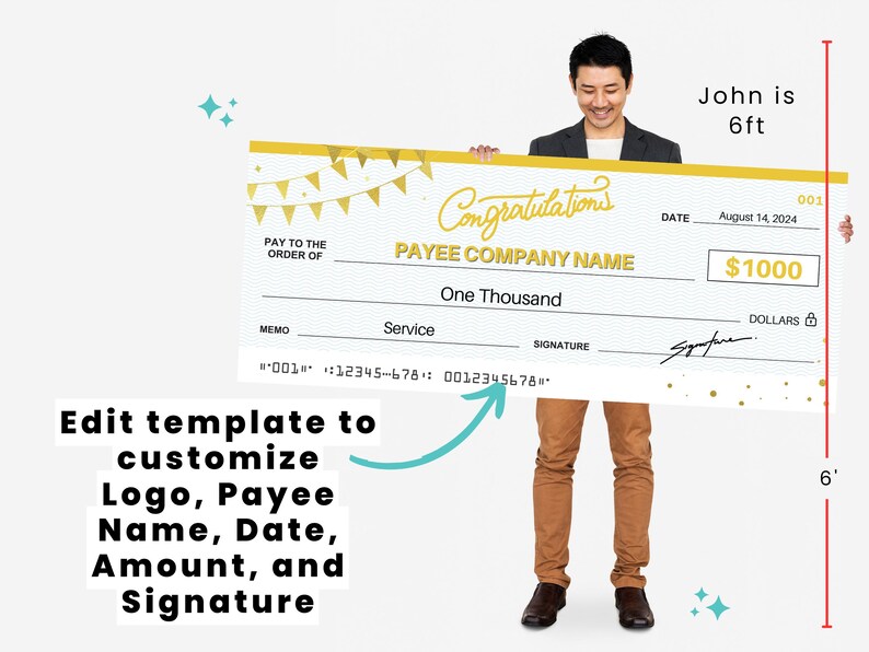 Congrats Mega Super Large Cheque | 72 X 29